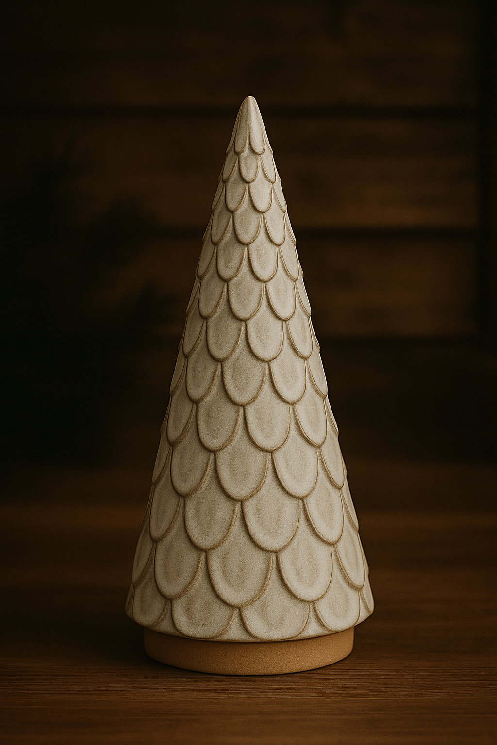 Scandinavian Scalloped Stoneware Trees | Set of Three