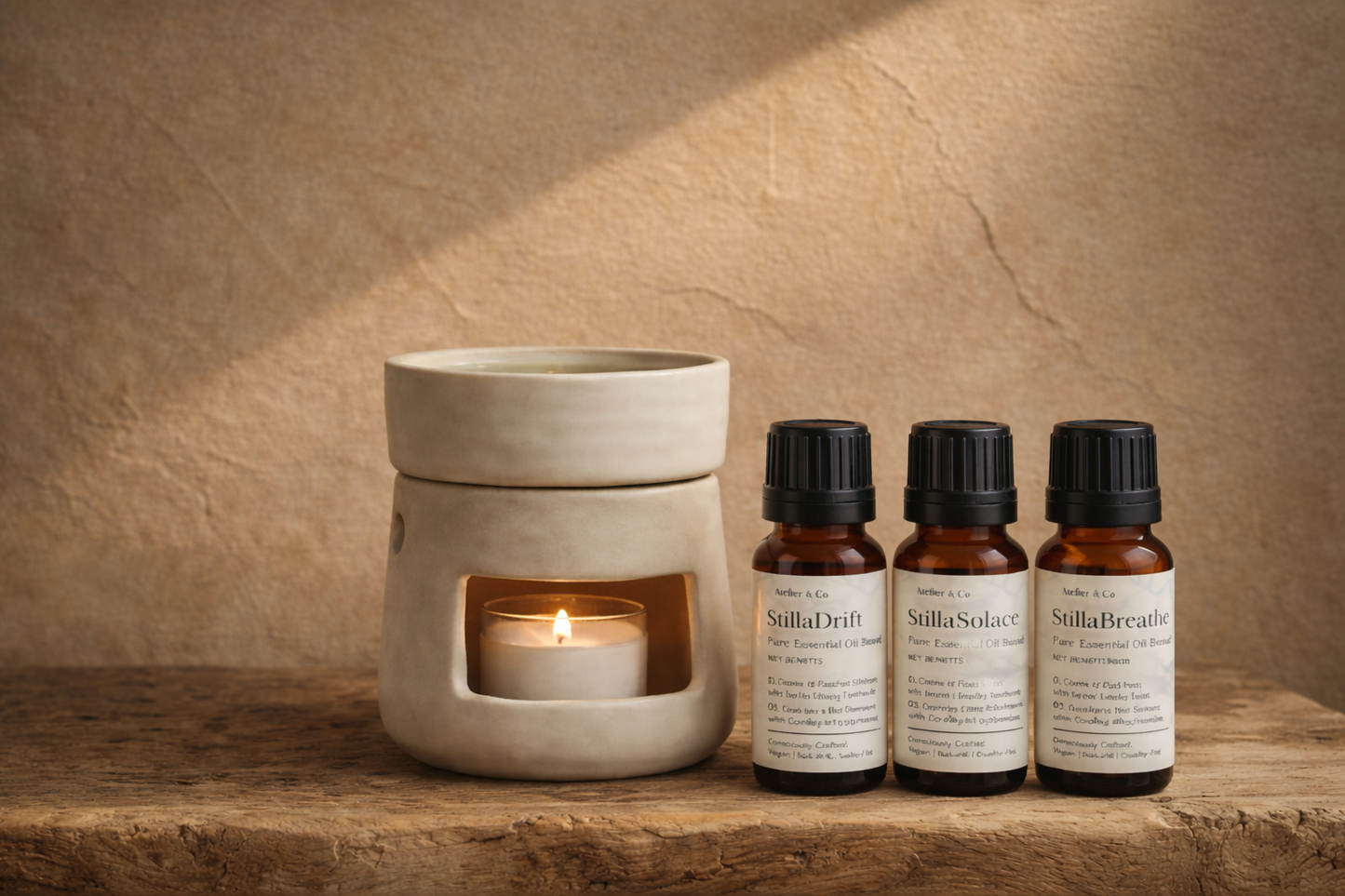 Stilla | Sanctuary Ritual – Ceramic Burner & Essential Oil Collection