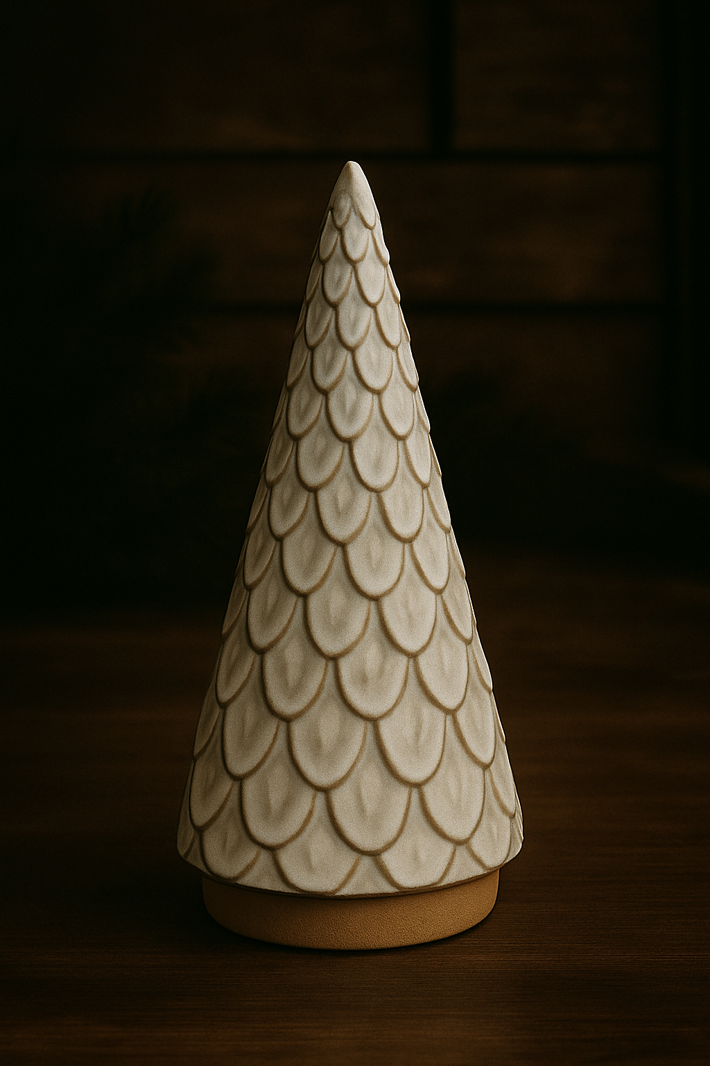 Scandinavian Scalloped Stoneware Trees | Set of Three