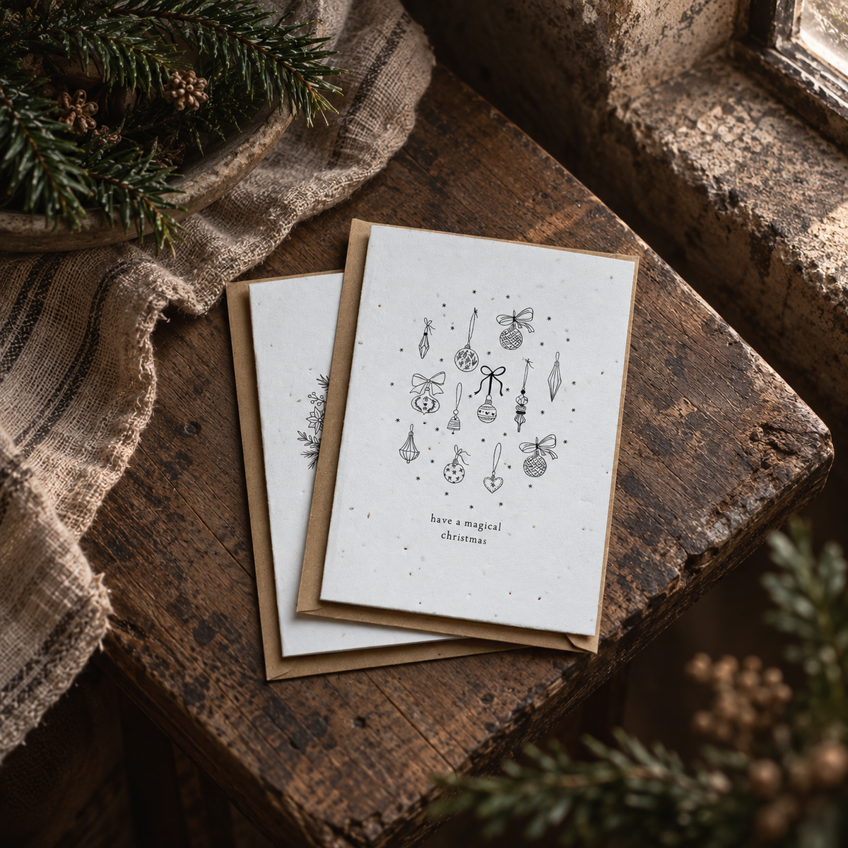 Yule | Plantable Botanical Christmas Cards - Set of Four