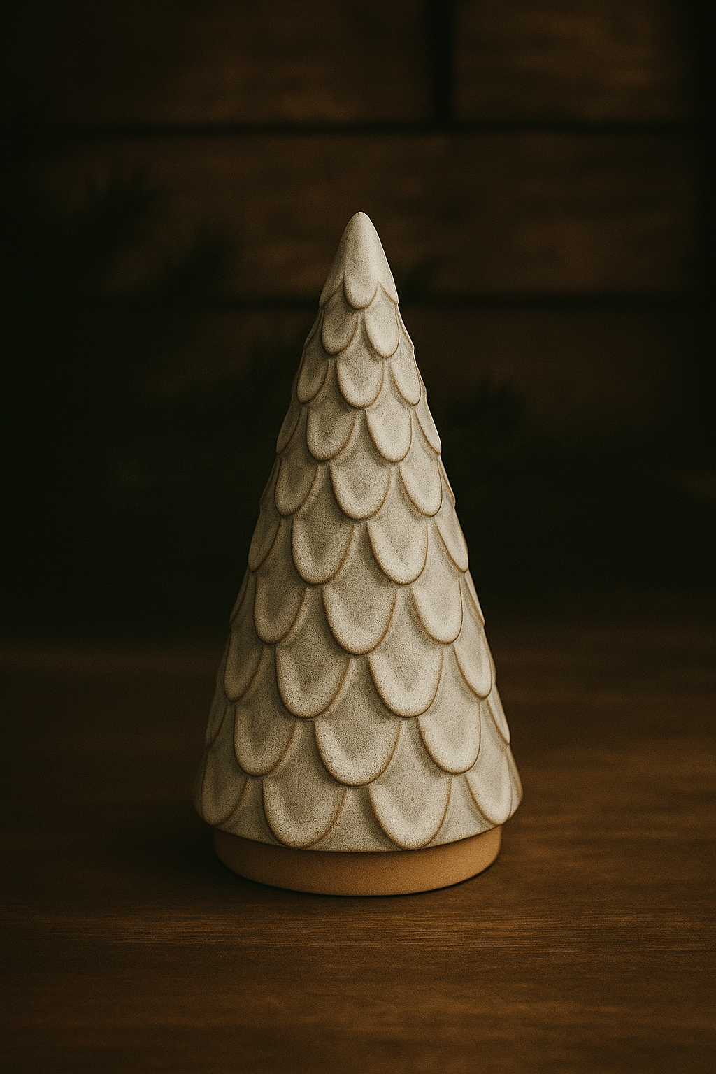 Scandinavian Scalloped Stoneware Trees | Set of Three