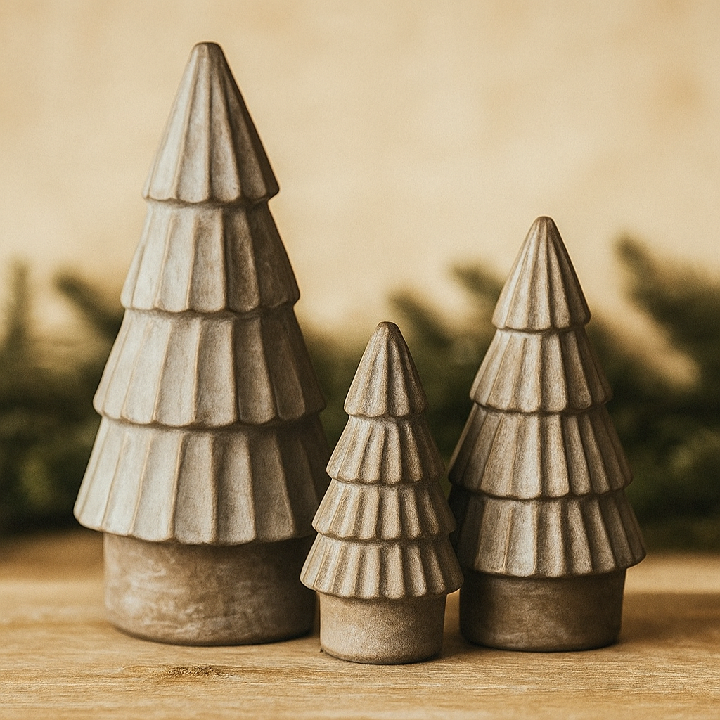 Scandinavian Stoneware Trees | Set of Three
