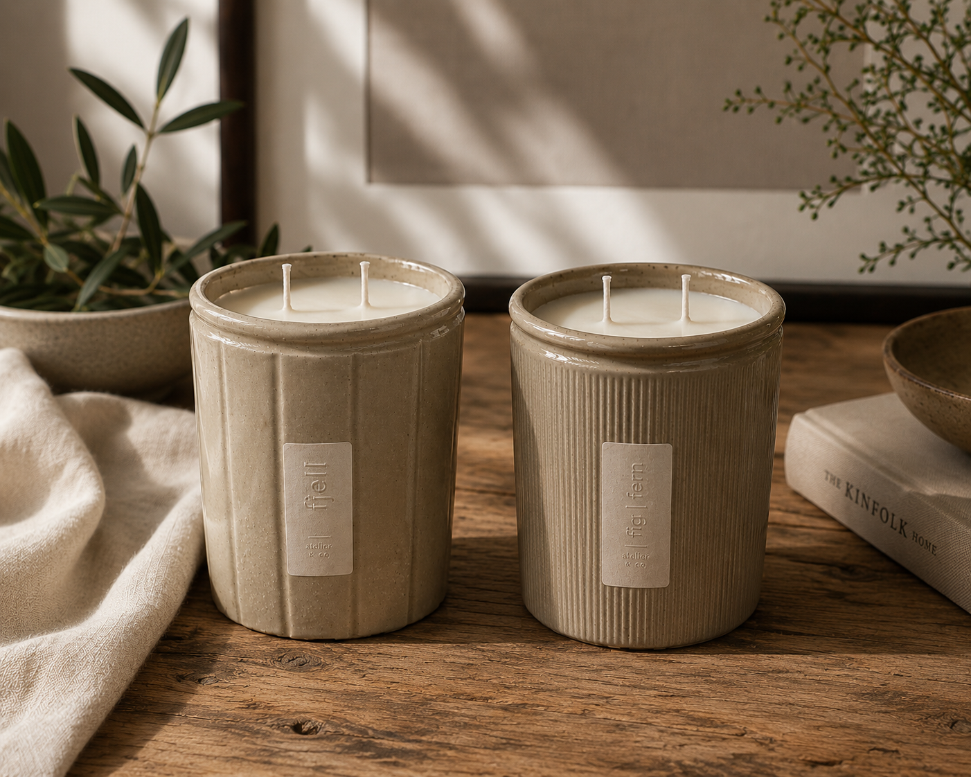 Found Objects | Vintage Victorian Stoneware Botanical Candle