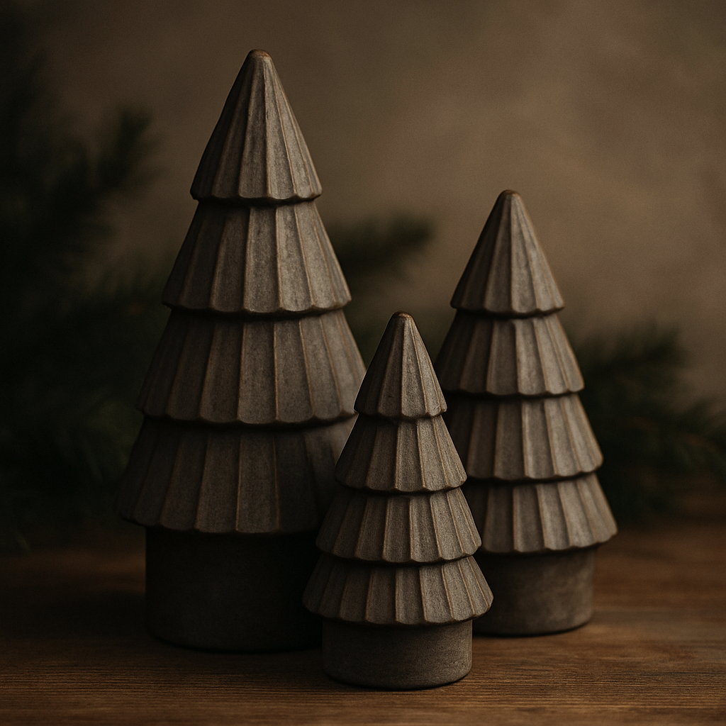 Scandinavian Stoneware Trees | Set of Three
