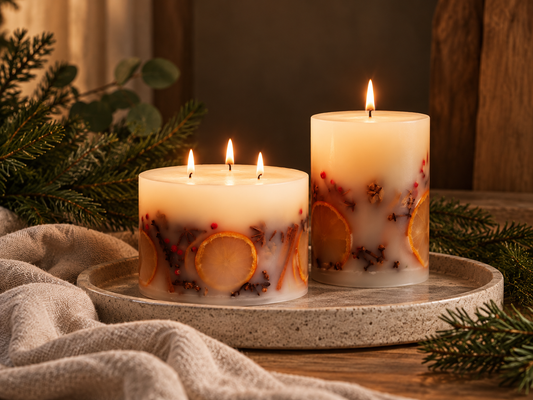 Winter Botanicals | Christmas Pillar Candle