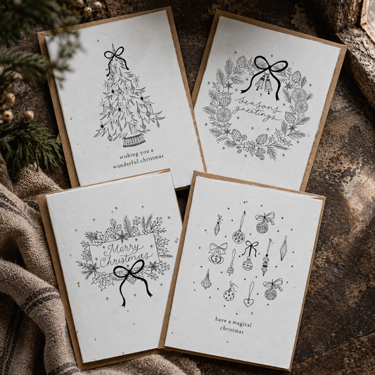 Yule | Plantable Botanical Christmas Cards - Set of Four