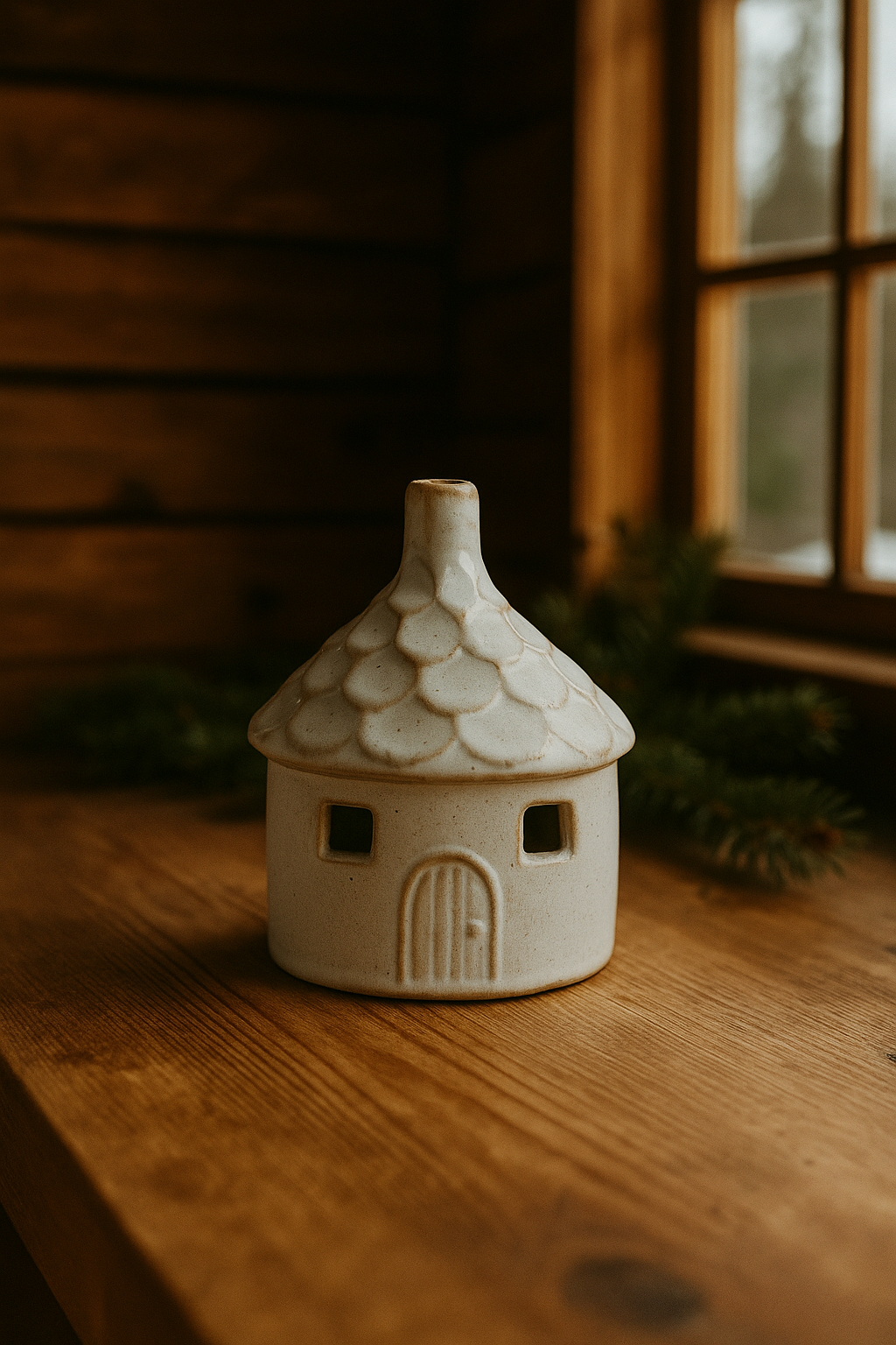 Scandinavian Mini Cabin | Ceramic Candle House